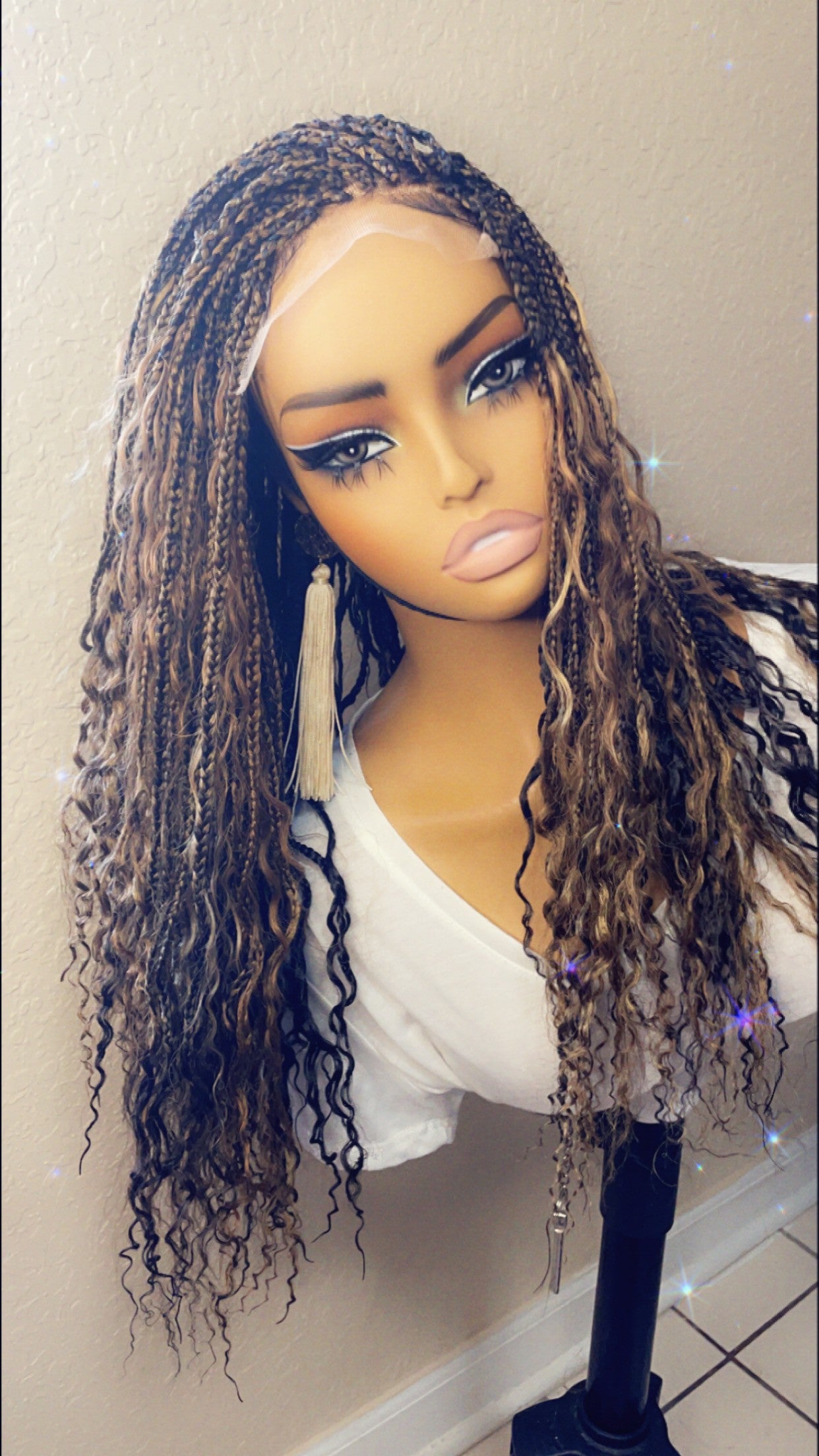 Multicolored Boho Closure Wig